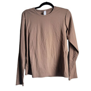 NWT Women's Yogalicious Brown Long Sleeve Top Size XL